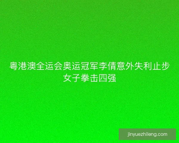 粤港澳全运会奥运冠军李倩意外失利止步女子拳击四强