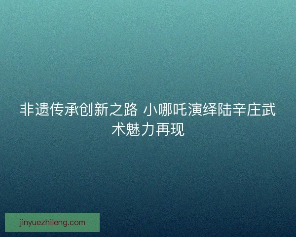 非遗传承创新之路 小哪吒演绎陆辛庄武术魅力再现