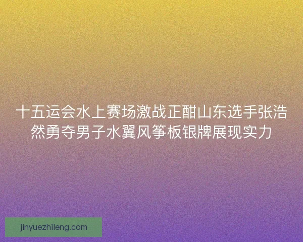 十五运会水上赛场激战正酣山东选手张浩然勇夺男子水翼风筝板银牌展现实力